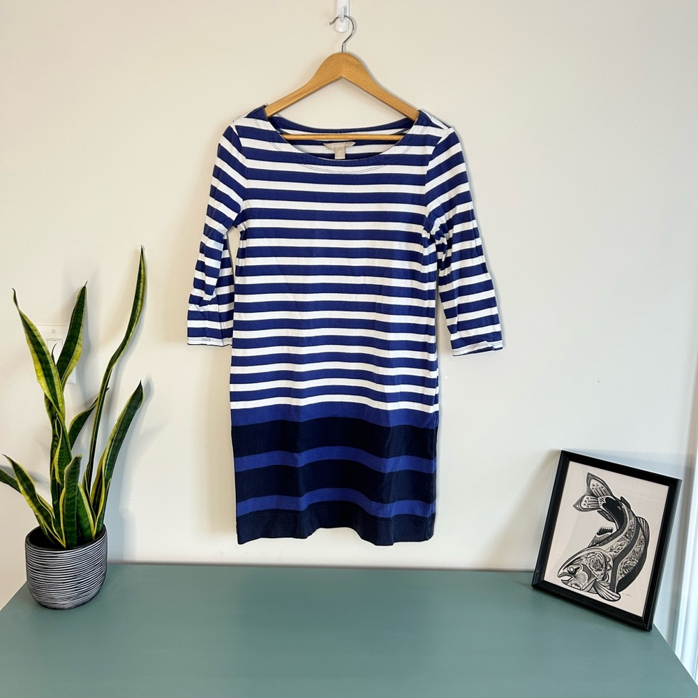 Banana Republic Blue Striped Dress - Size Small - Picture 4 of 9